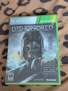 Xbox 360 Dishonored Platinum Hits Game Case - Green/Grey Artwork